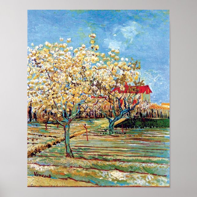 Affiches Verger en fleurs Vincent Van Gogh - Beaux-arts (Devant)