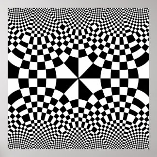 Affiches Vérificateurs à torsion Illusion optique Noir et b