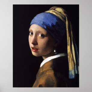Affiches Vermeer Girl Pearl Élevant Masterpiece Peinture