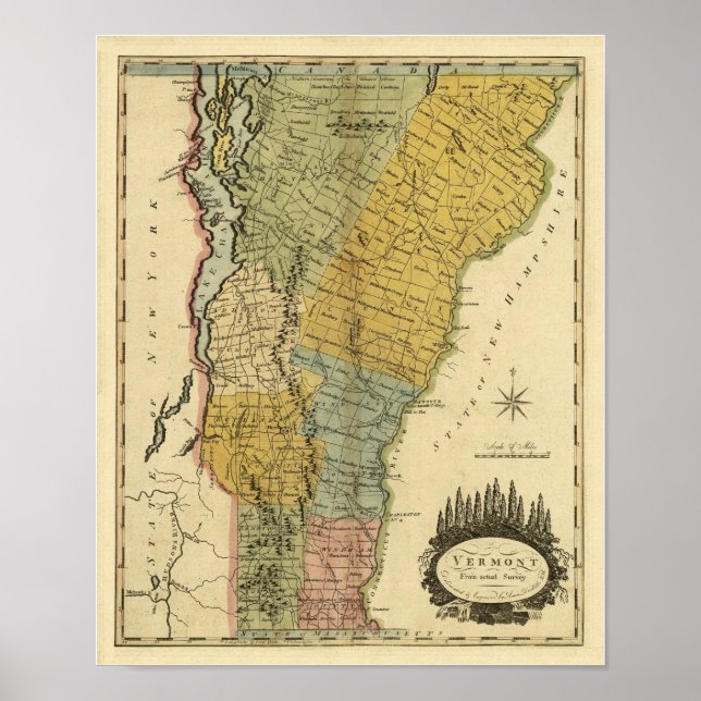 Affiches Vermont, à partir de l'enquête réelle - Carte Vint (Devant)