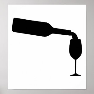 Affiches Verre à bouteilles de vin