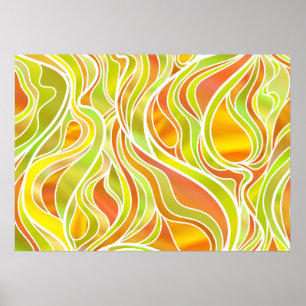 Affiches Verre Abstrait Jaune
