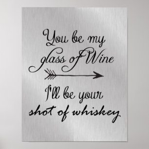Affiches Verre de vin prise de Whiskey