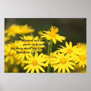 Affiches Vers biblique de 5:8 de Matthew avec les fleurs