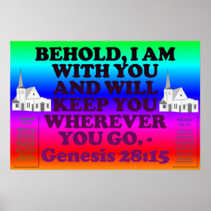 Affiches verset biblique de Genèse 28:15.
