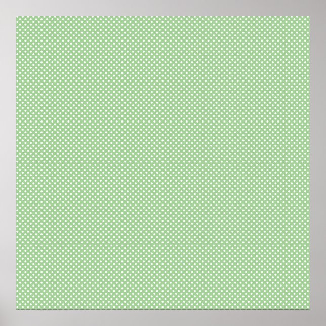 Affiches Vert avec points blancs simples (Devant)
