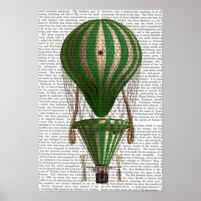 Affiches Vert ballon à air chaud (Devant)