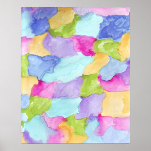 Affiches Vert bleu rose jaune pourpre couleur de l'eau