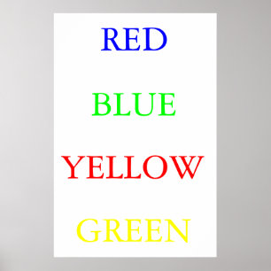 Affiches Vert jaune bleu rouge