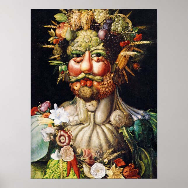 Affiches Vertumnus (Portrait de Rudolf II) par Arcimboldo (Devant)