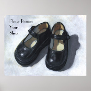 Affiches Veuillez Retirer Vos Chaussures : Huile Pastel Art