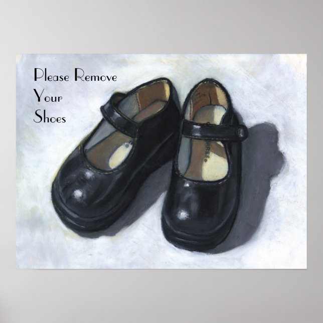 Affiches Veuillez Retirer Vos Chaussures : Huile Pastel Art (Devant)