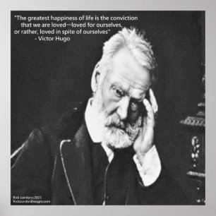 Affiches Victor Hugo & Happiness Citation Rick London Poste