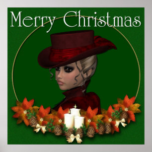 Affiches Victorian Woman 1 - Joyeux Noël Imprimer