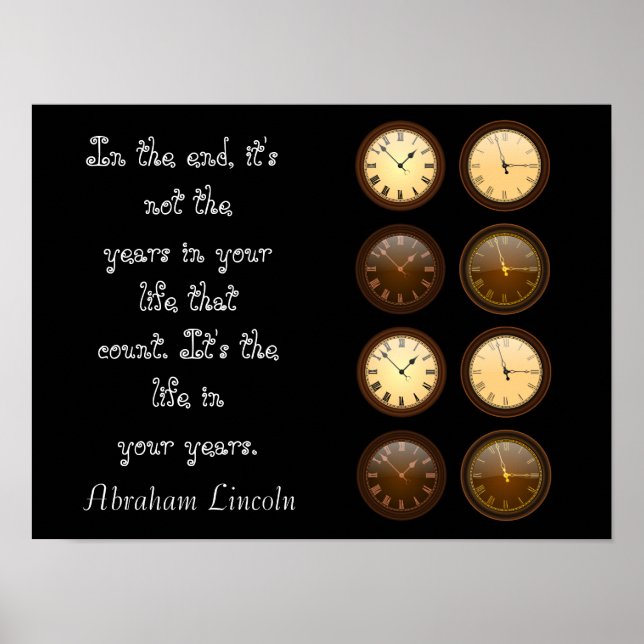 Affiches Vie dans vos années - Citation Lincoln - Art print (Devant)