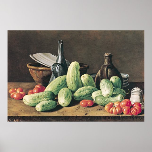 Affiches Vie morte avec concombres et tomates (Devant)