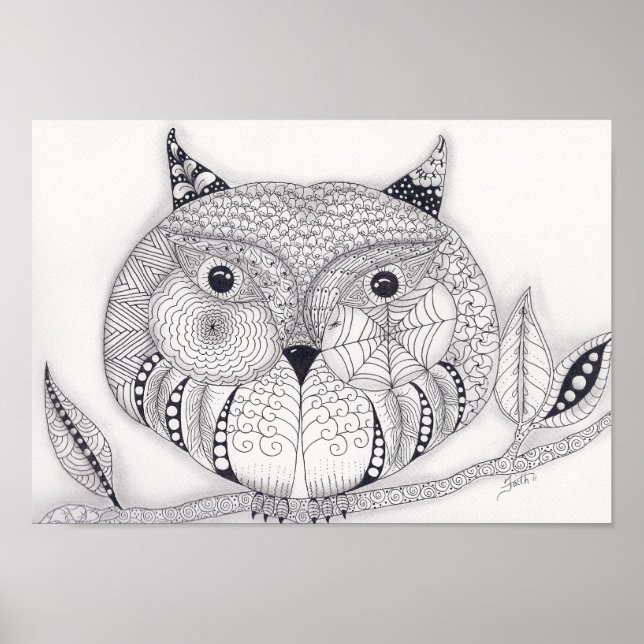 Affiches Vieille Chouette Sage Pleine Taille (Devant)