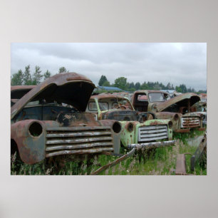 Affiches Vieille copie de photo de camions