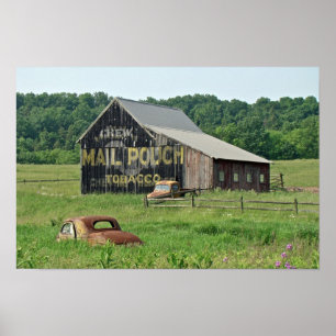 Affiches Vieille grange publicité Mail Pouch Tobacco