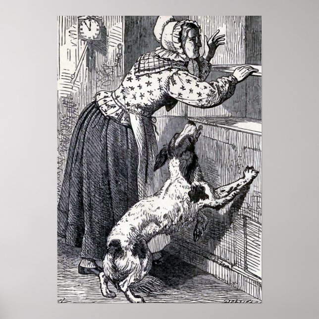 Affiches "Vieille mère Hubbard" Illustration vintage (Devant)
