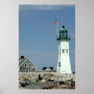 Affiches Vieille photo de phare de Scituate