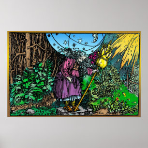 Affiches Vieille sorcière domestique ~ Holbein ~ 1537