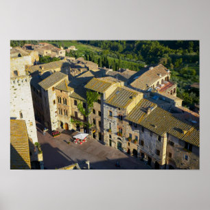 Affiches Vieille ville de San Gimignano, Sienne, Toscane, I