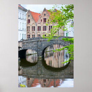 Affiches Vieilles maisons en Bruges, Belgique