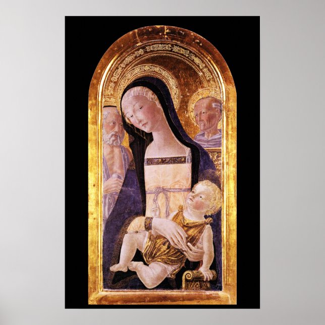 Affiches VIERGE À L'ENFANT ET SAINTS par Neroccio de Landi (Devant)