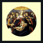 Affiches Vierge de la grenade<br><div class="desc">Madonna de la grenade est une peinture du maître de la Renaissance italienne Sandro Botticelli, 1487 FLorence Italie .tempéra sur panneau.Cette oeuvre représente la Vierge Marie couronnée d'anges. L'Enfant Jésus garde en main la grenade,  symbole de la Résurrection.</div>