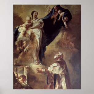 Affiches Vierge et enfant apparaissant à St Philip Neri,