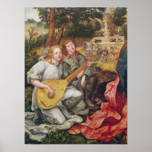 Affiches Vierge et enfant avec anges