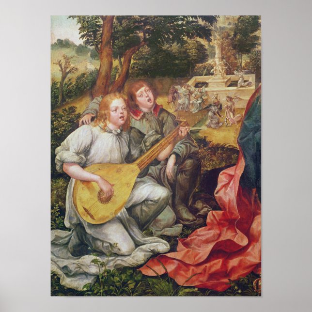 Affiches Vierge et enfant avec anges (Devant)