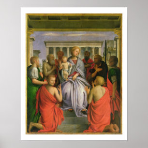 Affiches Vierge et enfant avec huit saints, 1520 (temper