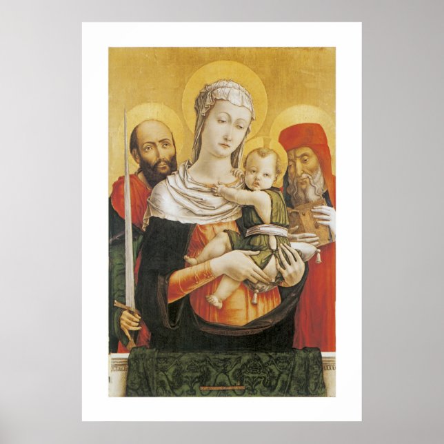 Affiches Vierge et enfant avec les saints Paul et Jérôme (Devant)
