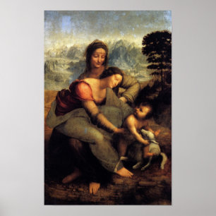 Affiches Vierge et enfant avec St Anne et agneau
