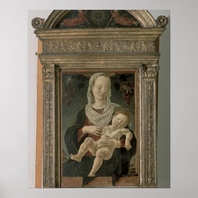 Affiches Vierge et enfant (huile sur panneau) (Devant)