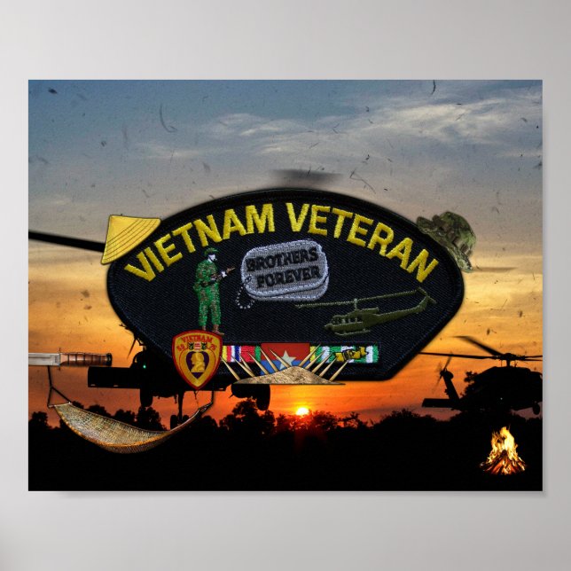 Affiches Vietnam Guerre Vets Veterans Patch (Devant)