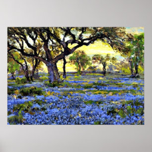 Affiches Vieux chêne et bleuets - Art Onderdonk