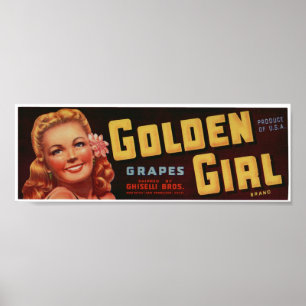 Affiches Vieux étiquettes vintages de caisse de fruit de