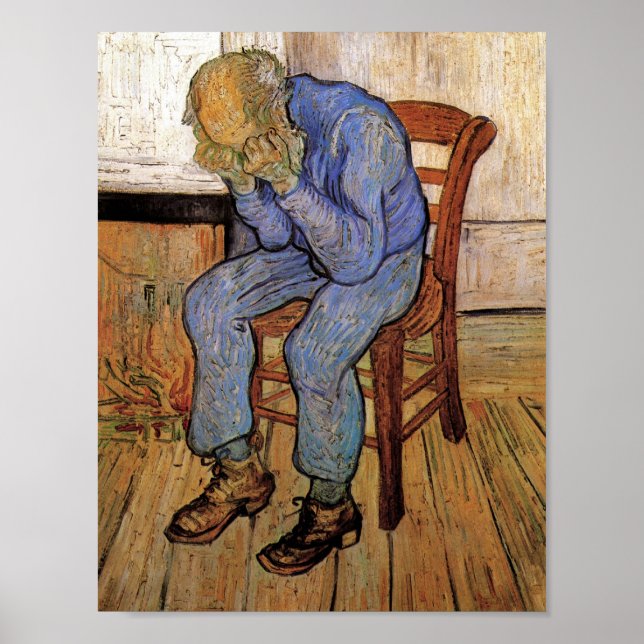 Affiches Vieux homme à Sorrow Van Gogh Art (Devant)