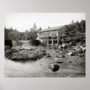 Affiches Vieux moulin dans l'Adirondacks, 1903. Photo