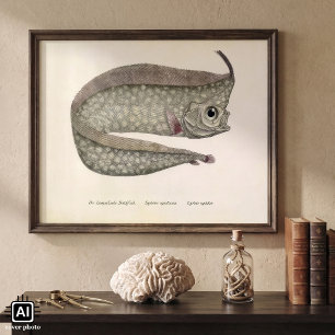 Affiches Vieux poisson-rame à crête, vie marine aquatique