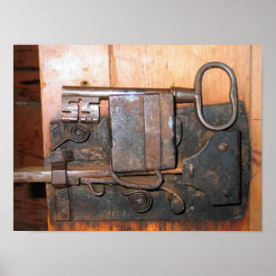 Affiches Vieux serrure de porte en laiton