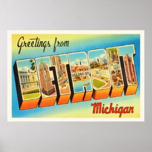 Affiches Vieux souvenir de Vintage voyage de Detroit
