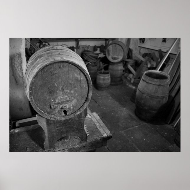 Affiches Vieux tonneaux de vin (Devant)