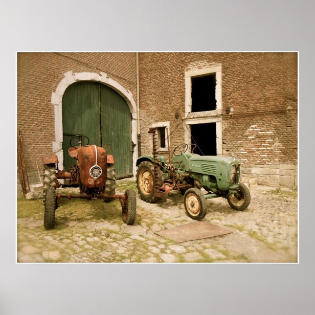 Affiches Vieux Tracteurs Canvas Imprimer (Devant)