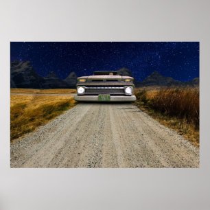 Affiches Vieux Vintage Rat Rod Ramassage Camion Zombie Pilo