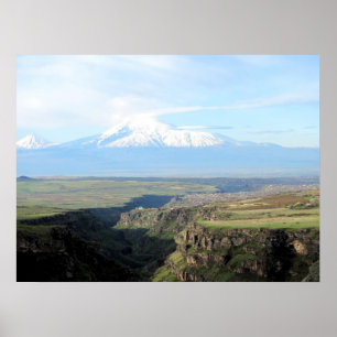 Affiches View at mountain Ararat from Armenian side
