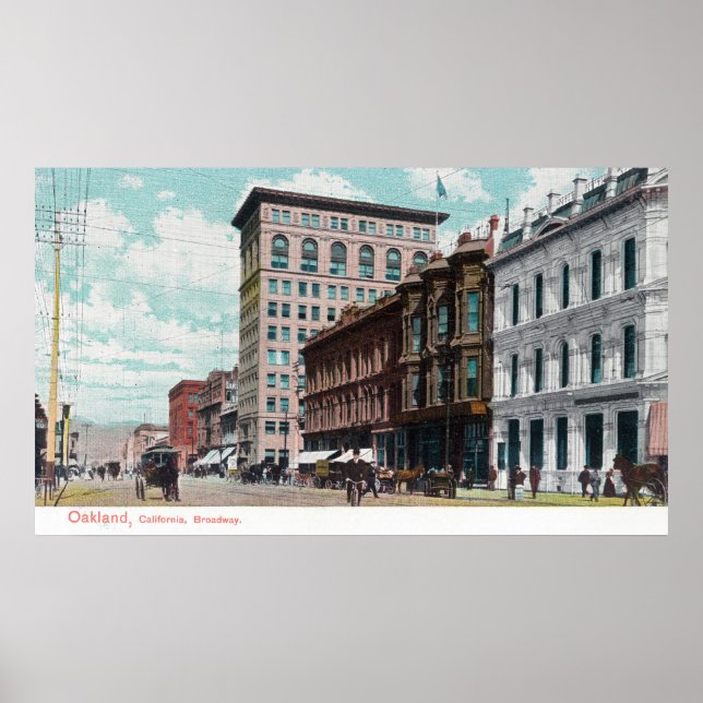 Affiches View of BroadwayOakland, CA (Devant)
